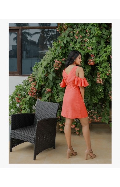 MIDSUMMER ROSE SOFT LINEN MINI DRESS