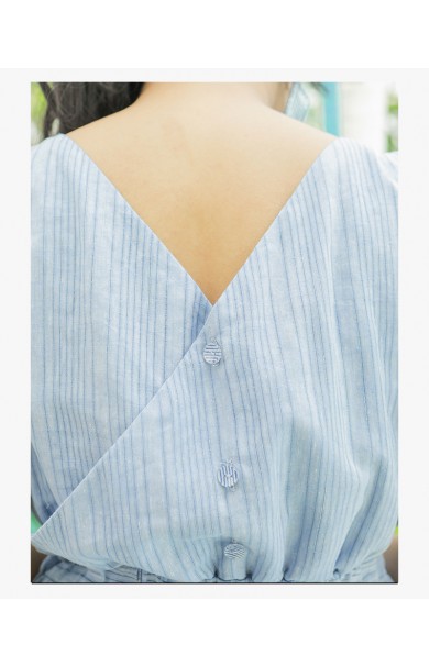 FREESIA STRIPE LINEN JUMPSUIT