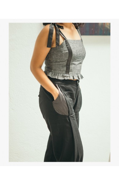 OLIVIA PLEATED LINEN PANT