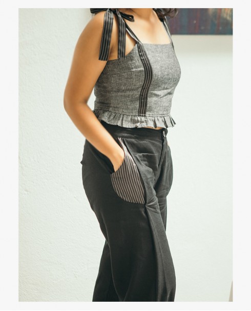 OLIVIA PLEATED LINEN PANT