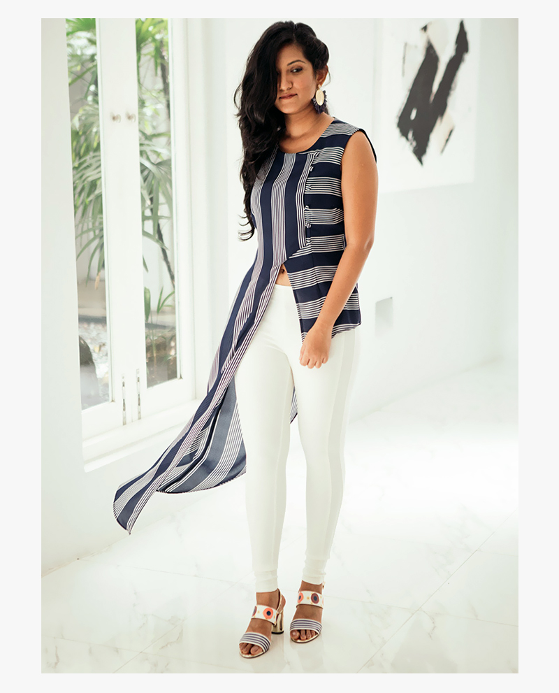 ALYSSA ASYMMETRIC STRIPE TOP