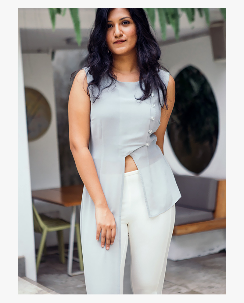ALYSSA ASYMMETRIC STRIPE TOP